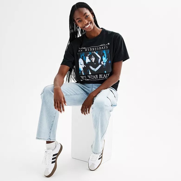 wednesday Tops - NWT On Wednesdays We Wear Black Graphic Women’s T-shirt